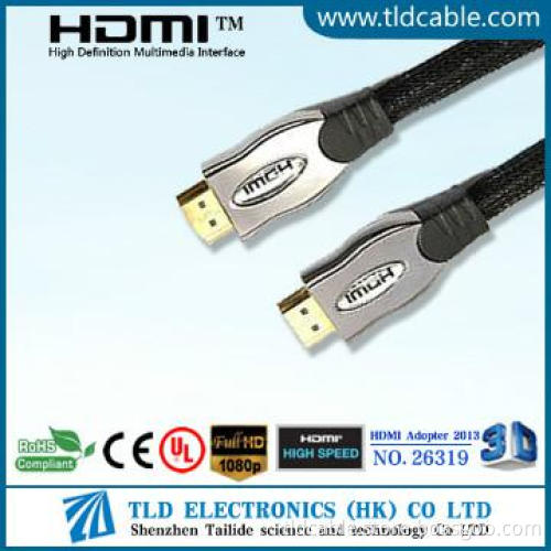 Metal Shell HDMI Cable with Ethernet for 3D/HDTV